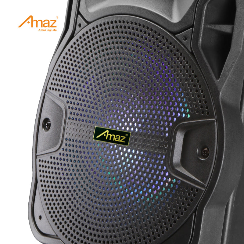 Amaz AL1234C Big Woofer Speaker long Working Time With Two Mics
