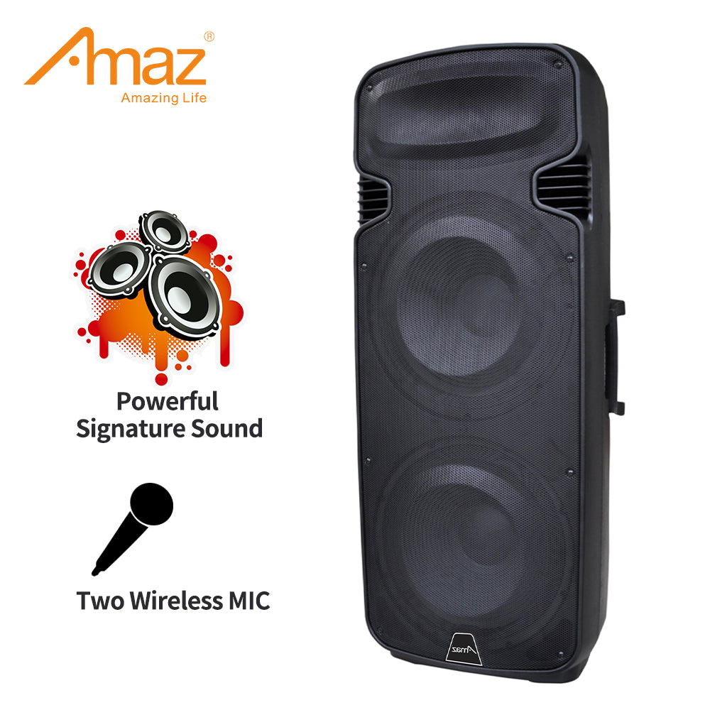 Amaz AL6515C Dual 15 Inch Woofer Best Selling With Two Mics