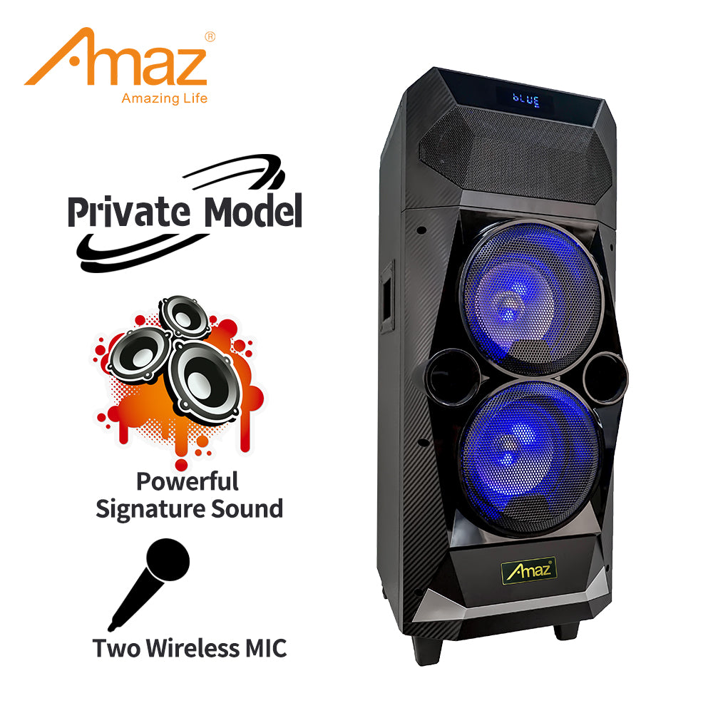 Amaz AL9906 Trolley Speakers Double Bass DJ Party Speaker